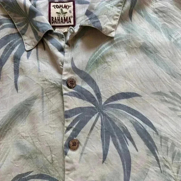 Vintage Tommy Bahama Palm Trees Hawaiian 100% Silk Shirt Size 2XL - Picture 2 of 7